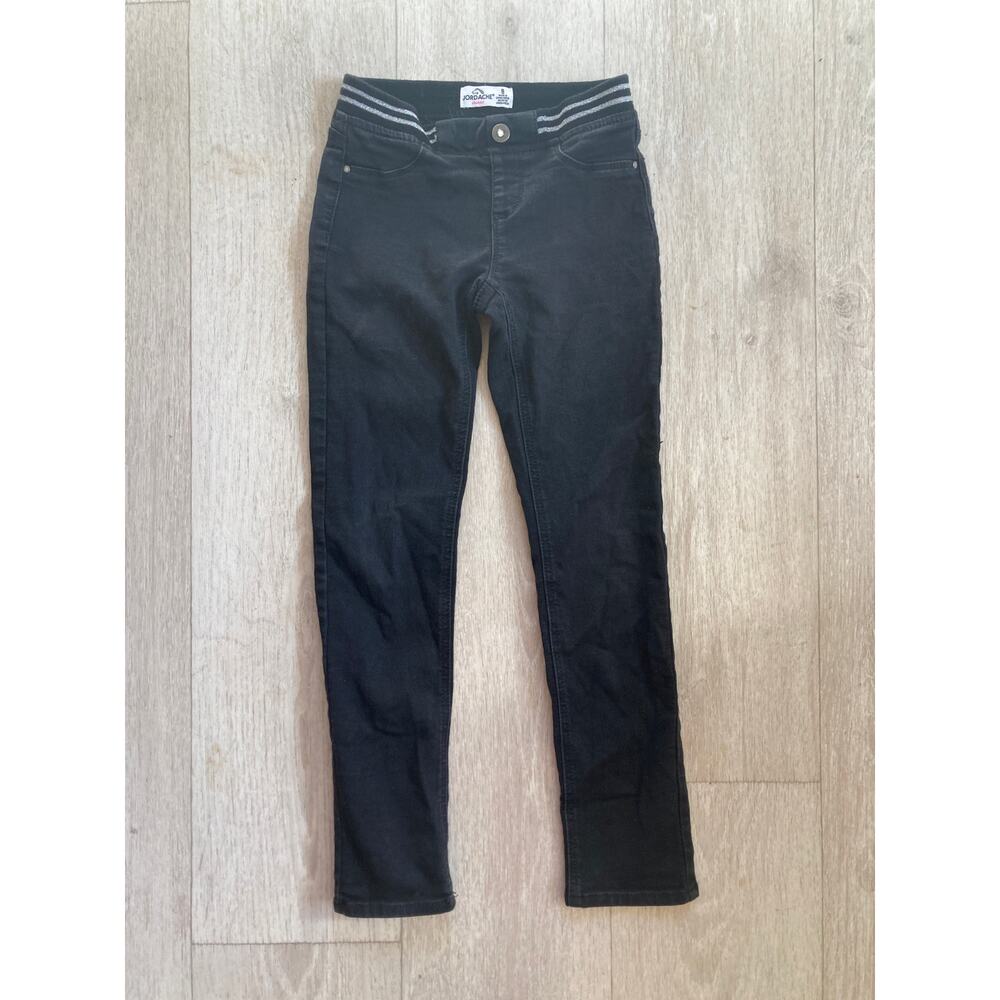 Jordache Girls Stretch Pull On Black Pants, Size 8